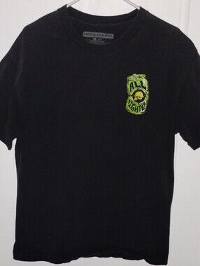 Metal Mulisha Mens Black T‑Shirt with Neon Green 'All Nighter' Graphics